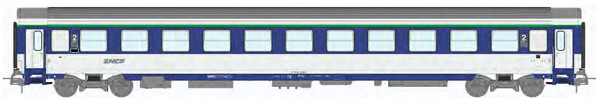 REE JM-040 - SNCF Corail Schlafwagen VU 2.Klasse B10c10x blau/weiss Ep.4-5, Spaghetti-Logo