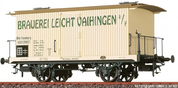 Brawa 47730 - K.W.St.E. gedeckter Güterwagen Ep.1, "Brauerei Leicht"