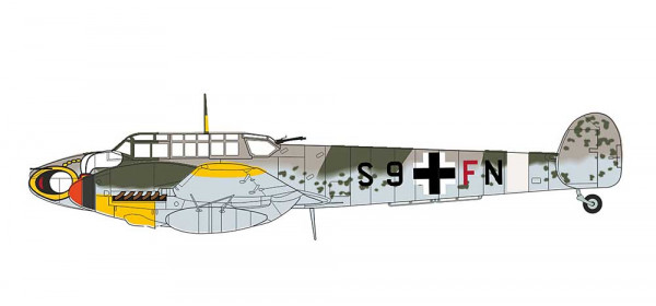 Herpa 81AC115S - Messerschmitt Bf 110G - II./ ZG 1 "Wespe" - No Swastika / Ohne Hakenkreuz
