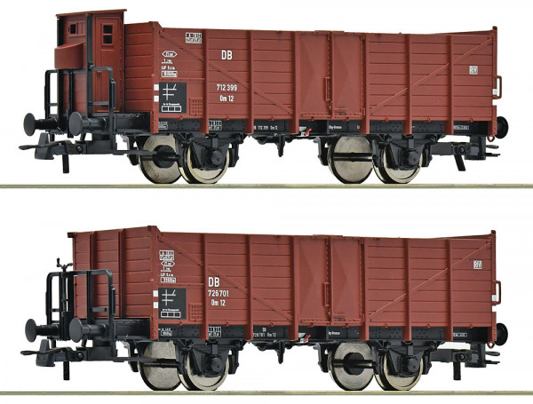 Roco 6600267 - DB Set 2-teilig offene Güterwagen Om12 Ep.3