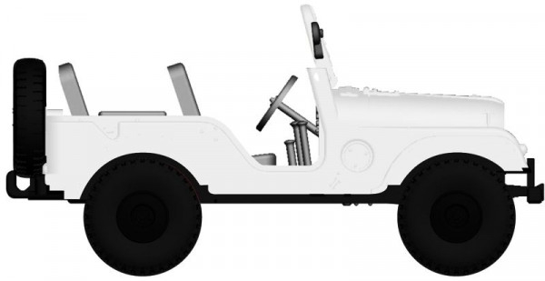 Brekina 58902 - Jeep Universal, weiss, von Arwico