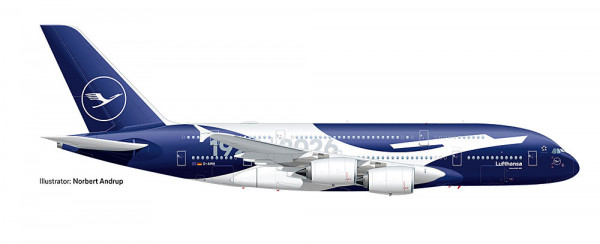 Herpa 539494 Lufthansa Airbus A380 "100 Jahre"