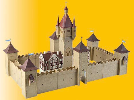 Vollmer 49910 - Burg aus dem Mittelalter mit LED-Beleuchtung, Funktionsbausatz, Start und Spar-Serie