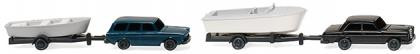 Wiking 092139- MB + VW Zwei Bootsgespanne Bj. 1969-71