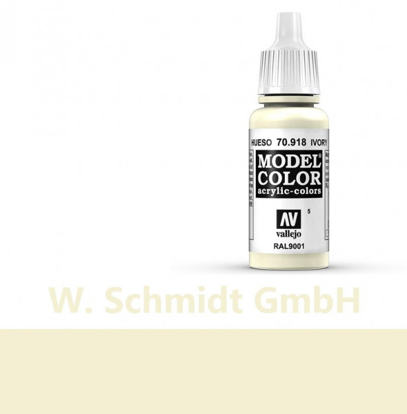 Vallejo 770918 - Model Color Farbe Elfenbein, Matt, 17 ml