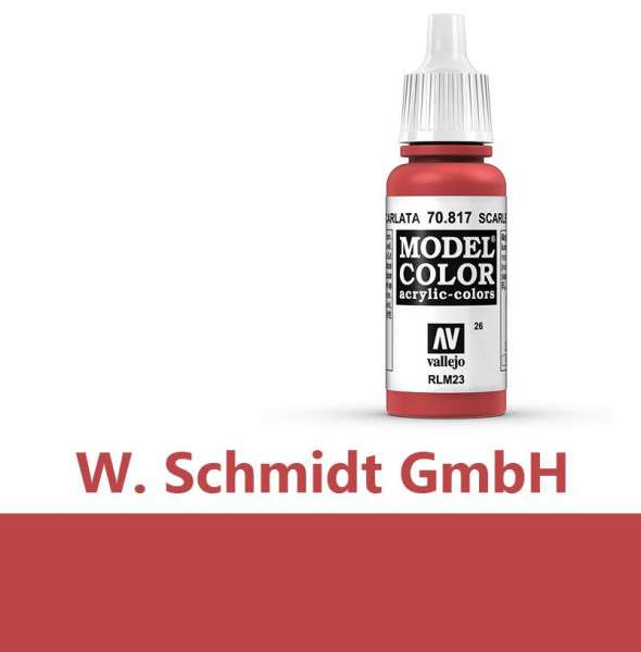Vallejo 770817 - Model Color Farbe Scharlachrot, Matt, 17 ml