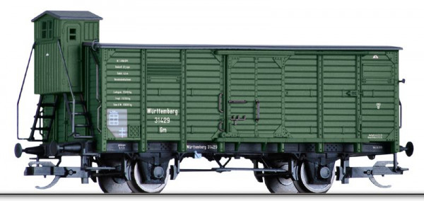 Tillig 17397 - KWSTE gedeckter Güterwagen Gm grün mit Bremserhaus Ep.1