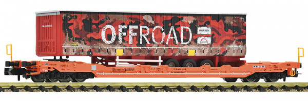 Fleischmann 6660084 - SBB Taschenwagen T5 der Wascosa Ep.6, beladen mit Auflieger "Offroad"