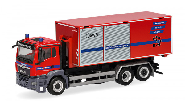 Herpa 099431 - MAN TGS NN Wechsellader-LKW 3achs "Feuerwehr Augsburg"