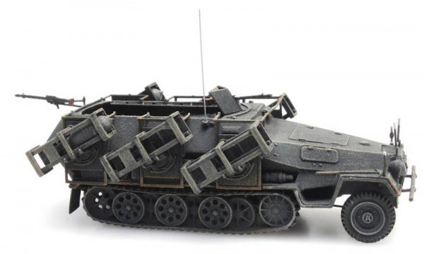 Artitec 387.402 - WM Sd.Kfz. 251/1 Ausf. B mit Wurfrahmen, grau Fertigmodell aus Resin, lackiert