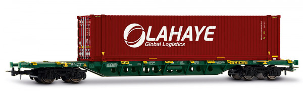 Jouef HJ6330 - CEMAT, Containerwagen der Bauart Sgnss, grün, mit 45´-Container „LAHAYE”