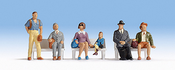 Noch 36240 - Fahrgäste 6 Figuren + Bänke