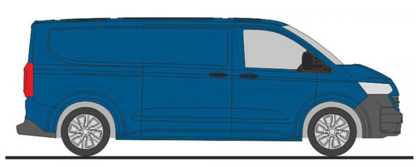 Rietze 11729 - Volkswagen e-Transporter T7 Kasten LR FD mid blue metallic