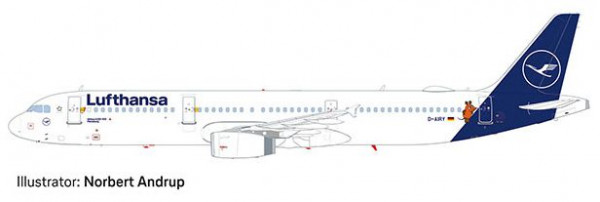 Herpa 612432 - Lufthansa Airbus A321 "Die Maus"