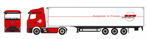 Herpa 962551 - Mercedes-Benz Actros L ProCabin Streamspace Kühlkoffer-Sattelzug "Ludwig Meyer" (Hess