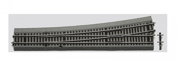 Roco 42582 - Line mit Bettung, Weiche links Wl 10, 10° – Herzstückwinkel 8,1°