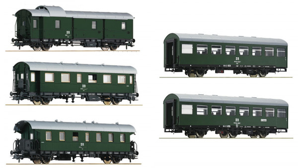 Roco 6200243 - DR 5er Set Personenwagen Usedom DR E4