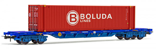 Electrotren HE6045 - RENFE Containertragwagen MMC3, beladen mit einem 45’ Container „Boluda”, Ep. 6,