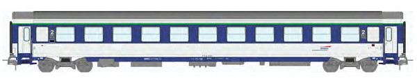 REE JM-043 - SNCF Corail Schlafwagen VU 2.Klasse B10c10x blau/weiss Ep.5-6, Mützen-Logo