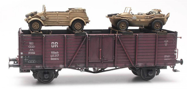Artitec 487.801.69 - Ladung Eisenbahntransport von Kübelwagen (2x) Ladegut