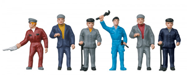 Märklin 56406 - Figurengruppe "Bahnbetriebswerker" 6 Figuren , aus Messing gefertigt