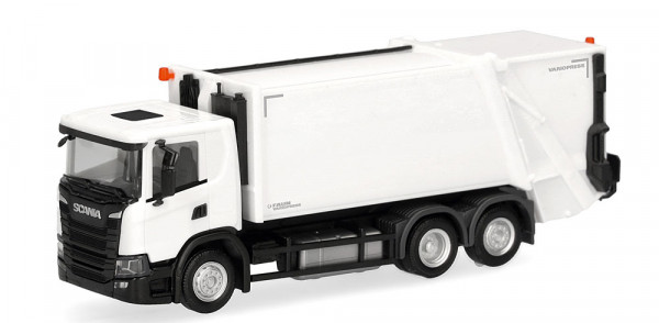 Herpa 321846 Scania CG17 Pressmüllfahrzeug Variopress, weiß