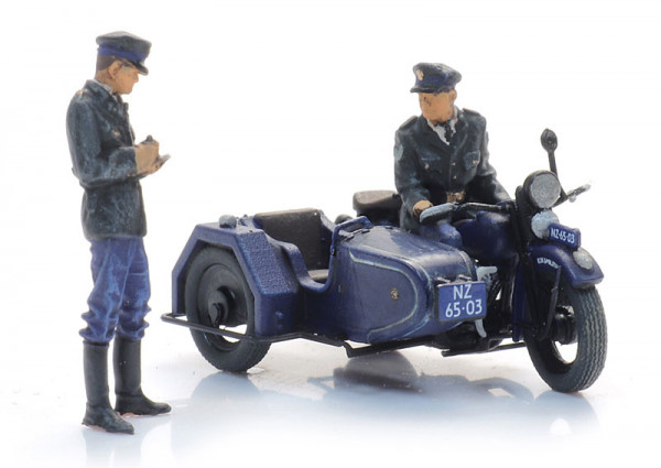 Artitec 10.422 - Reichspolizeimotorrad mit Beiwagen + 2 Figuren