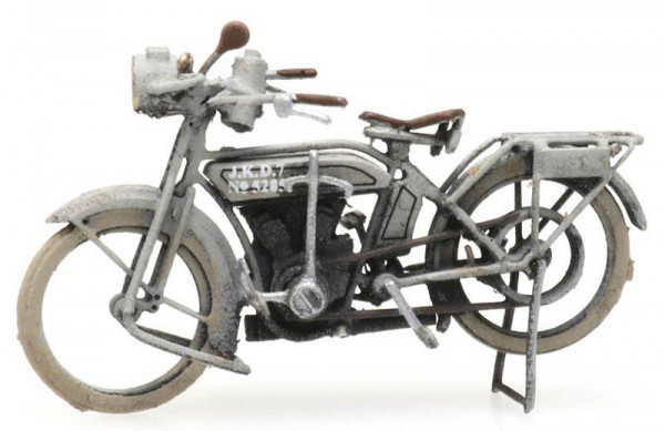 Artitec 6870320 - WWI NSU Motorrad Epoche I militär Fertigmodell aus Resin, lackiert