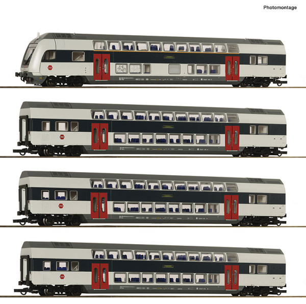 Roco 6210308 - DSB 4er Set Doppelstockwagen DSB DCC E6