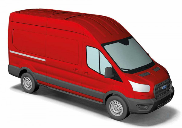 Busch 54500 - Ford Transit Kasten, Rot
