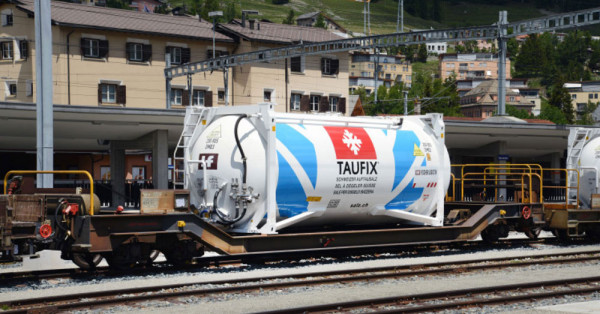 Bemo 2289141 - RhB Containertragwagen Sb-v 7721 mit Streusalzcontainer "Taufix"