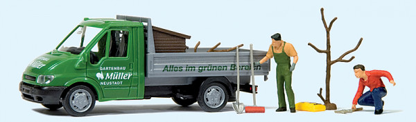 Preiser 33260 - Ford Transit "Gartenbau Müller", Fertigmodell