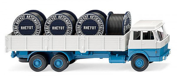 Wiking 043309 - Hanomag Henschel Hochbordpritschen-Lkw mit Kabeltrommel-Beladung