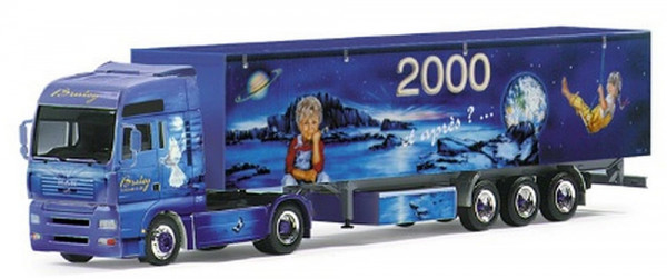 Herpa 120128 - MAN TGA XXL Koffersattelzug Braley