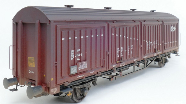 Exacttrain 22080 - NS gedeckter Güterwagen Hbis EUROP, 8 Sicken, braun, weisser Streifen Ep.4, versc