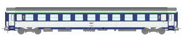 REE JM-031 - SNCF Corail Schlafwagen VU 2.Klasse B10c10x blau/weiss Ep.4, Logo encadre