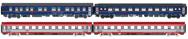 LSmodels 97033AC - ÖBB Set 4-teilig Nachtzugwagen NightJet NJ408 Ep.6 - Wechselstrom