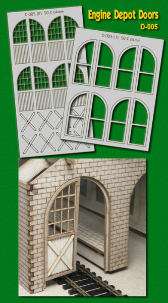 Proses PD-005 - Lokschuppentore, 2 - flügelig 50 x 64 mm H0/00 4 Stück