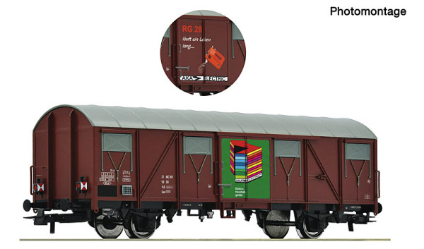 Roco 76608 - DR Gedeckter Güterwagen + Schlussbeleuchtung DR E4