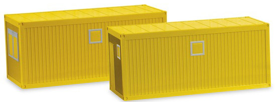 Herpa 053600-002 - Zubehör Baucontainer, gelb (2 Stück)