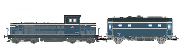 Jouef HJ2474S - SNCF, Diesellokomotive BB 66013, weiß/blau + Heizkesselwagen der Bauart 800 kg/h, SH