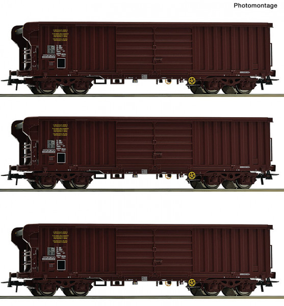 Roco 6600285 - SNCF 3er Set Rolldachwagen SNCF E4