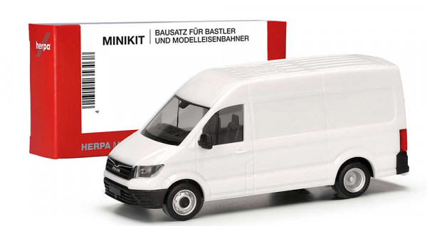 Herpa 014021 - MiKi MAN TGE Kasten HD mit Zwillingsbereifung, weiß