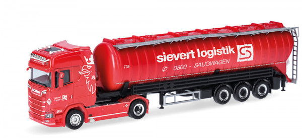 Herpa 319409 - Scania CS 20 HD Saugsilo-Sattelzug "Sievert Logistik"