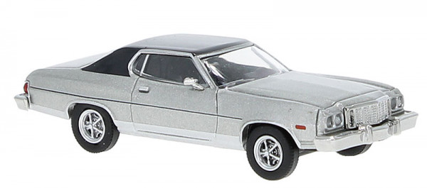 Brekina 19734 - Ford Gran Torino, silber/dunkelgrau, 1976
