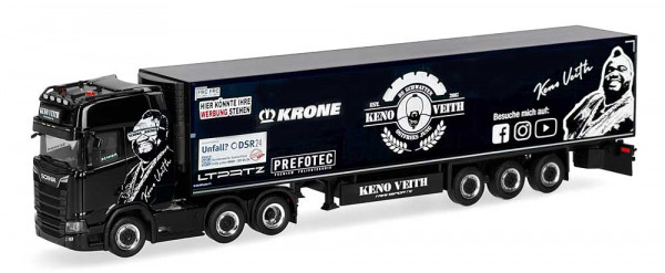 Herpa 322355 - Scania CS 20 Hochdach Kühlkoffer-Sattelzug "Keno Veith"