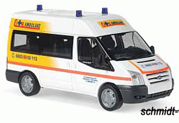 Rietze 51537 - Ford Transit Mod. 2006 MD Bus "City-Ambulanz, Hamburg"