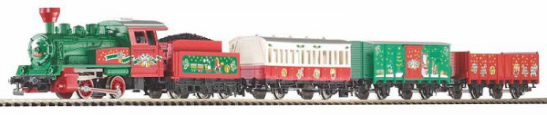 Piko 57081 - Start-Set Weihnachten Dampflok + 3 Wagen, mit Bettungsgleis