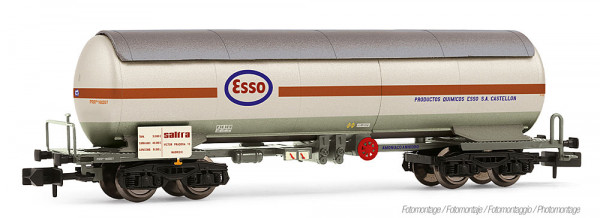 Arnold HN6724 - RENFE, 4-achs. Ammoniakkesselwagen PRR, „ESSO-Saltra“ grau-weiß-orange Farbgebung