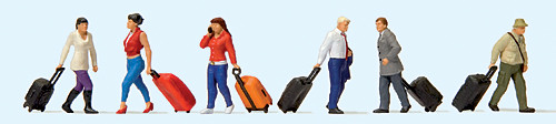 Preiser 10640 - Gehende Reisende mit Trolleys